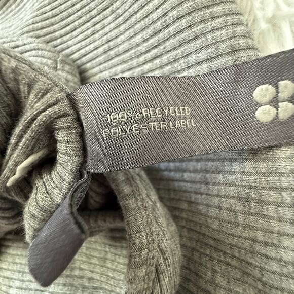 Sweaty Betty Gray Ribbed Tank Midi Dress | Racerback Side Ruched Athleisure | M - Picture 9 of 13